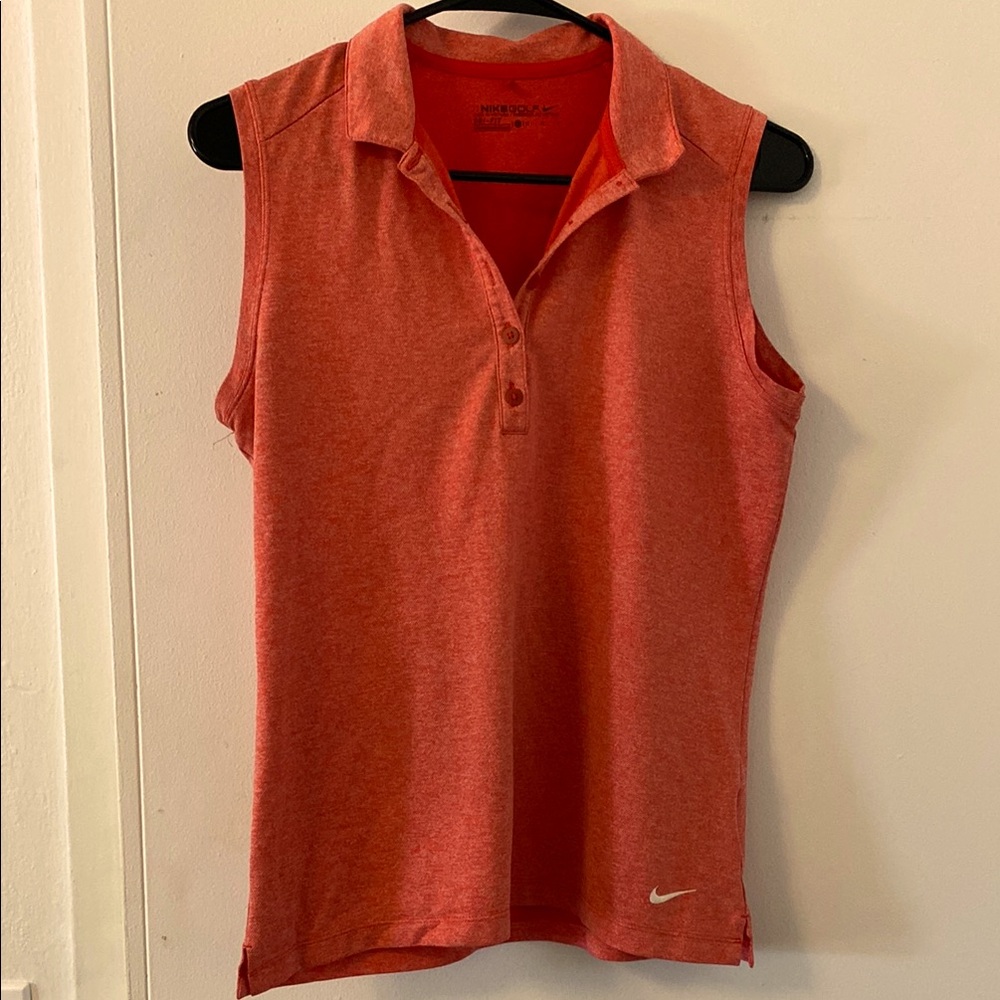 Nike Women's Red Sleeveless Polo Top size medium
